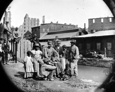 Richmond, Virginia. Group of Negroes ("Freedmen") by canal image. Click for full size.