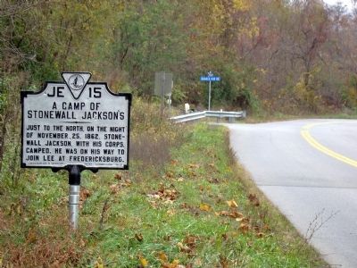 A Camp of Stonewall Jackson’s Marker. Click for full size. A Camp of Stonewall Jackson’s Marker image. Click for full size.