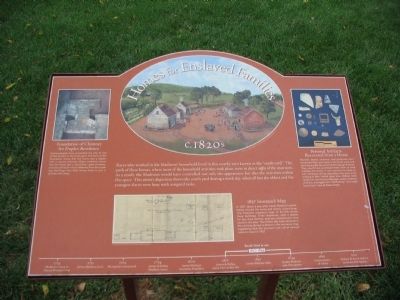 Homes for Enslaved Families Marker. Click for full size. Homes for Enslaved Families Marker image. Click for full size.