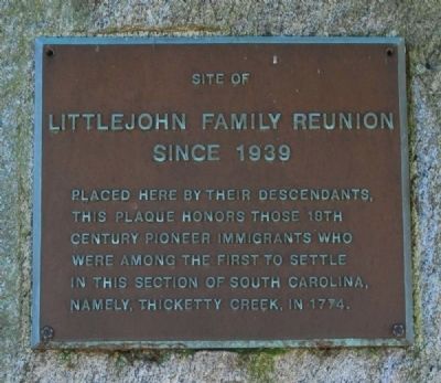 Littlejohn Family Reunion Marker image. Click for full size.
