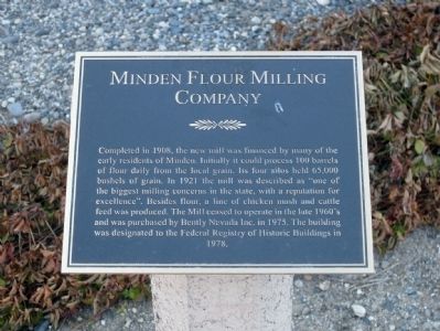 Minden Flour Milling Company Marker. Click for full size. Minden Flour Milling Company Marker image. Click for full size.