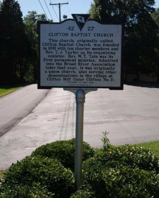 Clifton Baptist Church Marker image. Click for full size.