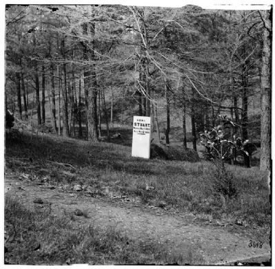 Grave of Gen. J. E. B. Stuart in Hollywood Cemetery, with temporary marker.. Click for full size. Grave of Gen. J. E. B. Stuart in Hollywood Cemetery, with temporary marker. image. Click for full size.