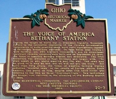 The Voice of America Bethany Station Marker image. Click for full size.