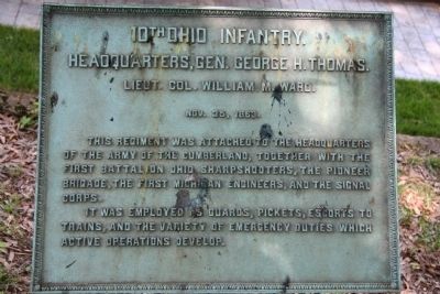 10th Ohio Infantry. Marker. Click for full size. 10th Ohio Infantry. Marker image. Click for full size.