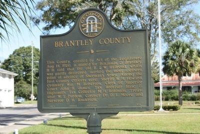 Brantley County Marker image. Click for full size.