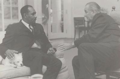 Clarence Mitchell, Jr. and President Lyndon B. Johnson image. Click for full size.