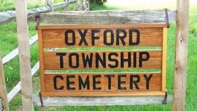 Oxford Township Cemetery Sign. Click for full size. Oxford Township Cemetery Sign image. Click for full size.