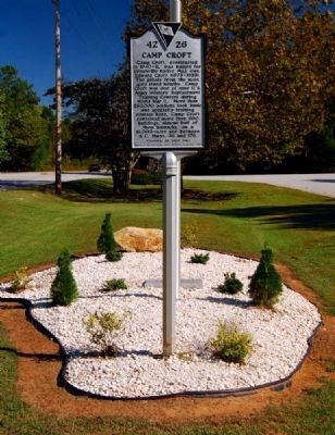Camp Croft Marker - Front. Click for full size. Camp Croft Marker - Front image. Click for full size.