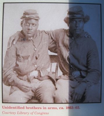 Unidentified brothers in arms, ca. 1863-1865. image. Click for full size.