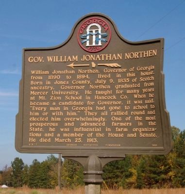 Gov. William Jonathan Northen Marker. Click for full size. Gov. William Jonathan Northen Marker image. Click for full size.