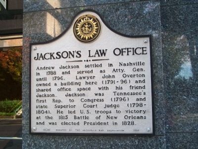Jackson's Law Office Marker image. Click for full size.
