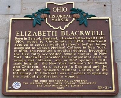 Elizabeth Blackwell Marker image. Click for full size.