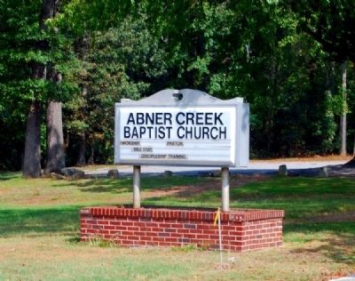 Abner Creek Baptist Church Sign image. Click for full size.