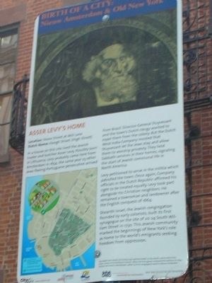 Asser Levy�s Home Marker image. Click for full size.