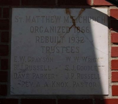 St. Matthew United Methodist Church Cornerstone image. Click for full size.