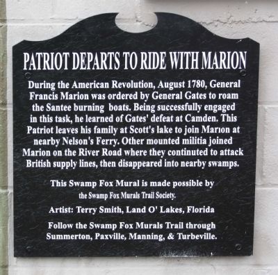 Patriot Departs to Ride with Marion Marker image. Click for full size.