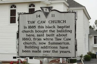 Taw Caw Church Marker. Click for full size. Taw Caw Church Marker image. Click for full size.