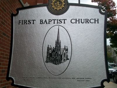 First Baptist Church Marker - reverse side image. Click for full size.