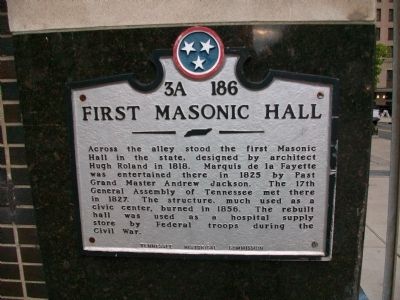 First Masonic Hall Marker image. Click for full size.