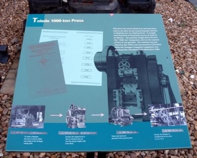 Toledo 1000-ton Press Marker image. Click for full size.
