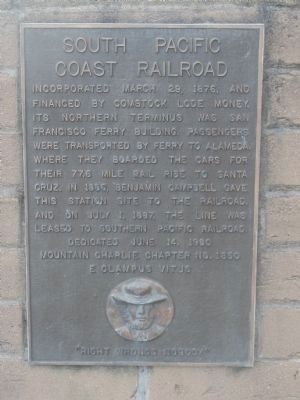 South Pacific Coast Railroad Marker image. Click for full size.