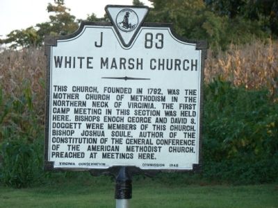 White Marsh Church Marker image. Click for full size.