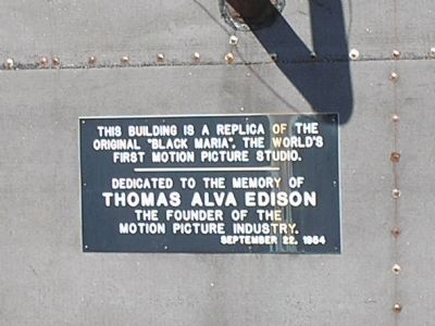 Black Maria Dedication Plaque image. Click for full size.