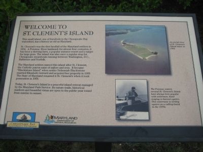 Welcome to St. Clement's Island Marker. Click for full size. Welcome to St. Clement's Island Marker image. Click for full size.