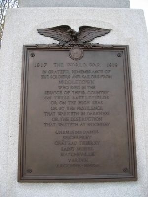 Middletown World War I Monument. Click for full size. Middletown World War I Monument image. Click for full size.
