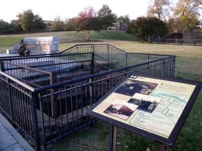 Underground raceway to the left of the marker. image. Click for full size.