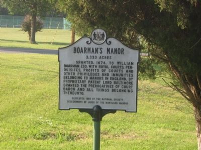 Boarman's Manor Marker. Click for full size. Boarman's Manor Marker image. Click for full size.