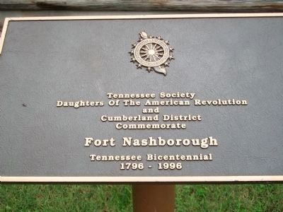 Fort Nashborough DAR sign just inside entrance image. Click for full size.