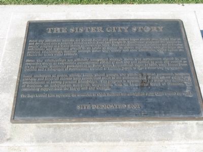 The Sister City Story Marker image. Click for full size.