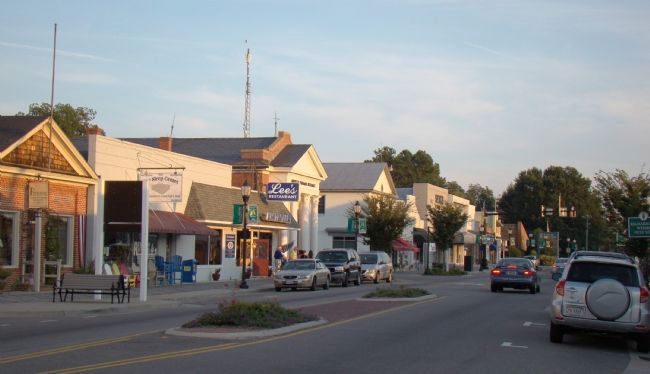 Sunset on South Main Street (Eastbound Route 3), Kilmarnock, Virginia image. Click for full size.