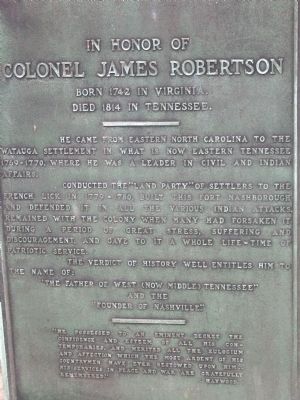 Colonel James Robertson Marker image. Click for full size.