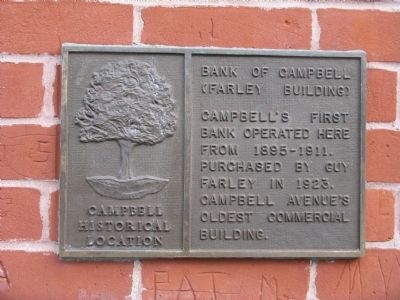 Bank of Campbell (Farley Building) Marker image. Click for full size.