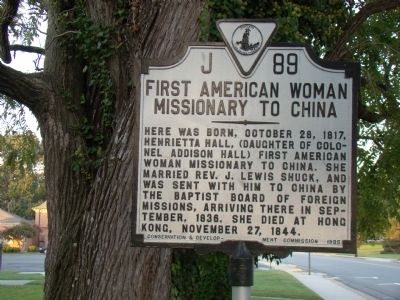 First American Woman Missionary to China Marker. Click for full size. First American Woman Missionary to China Marker image. Click for full size.