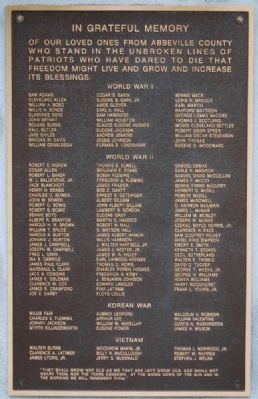 Abbeville County Veterans Memorial image. Click for full size.