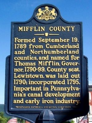 Mifflin County Marker image. Click for full size.