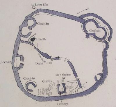 Reask Monastic Site Diagram on Marker image. Click for full size.