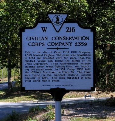Civilian Conservation Corps Company 2359 Marker image. Click for full size.