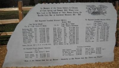 Cave Springs Cemetery Civil War Memorial Marker image. Click for full size.