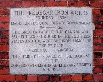 The Tredegar Iron Works Marker. Click for full size. The Tredegar Iron Works Marker image. Click for full size.
