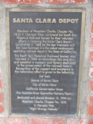 Santa Clara Depot Marker. Click for full size. Santa Clara Depot Marker image. Click for full size.