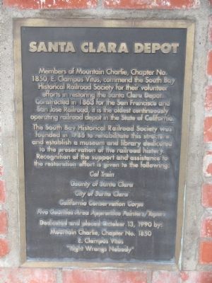 Santa Clara Depot Marker image. Click for full size.