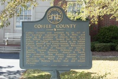 Coffee County Marker. Click for full size. Coffee County Marker image. Click for full size.