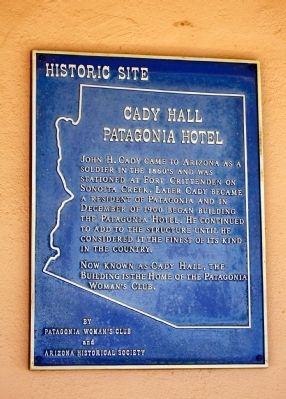 Cady Hall Patagonia Hotel Marker image. Click for full size.