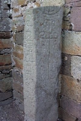 Kilmalkedar Church Latin Alphabet Stone image. Click for full size.