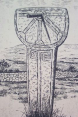 Kilmalkedar Church Sundial Drawing on Marker image. Click for full size.